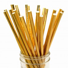 Paper Straws - Gold  X 25